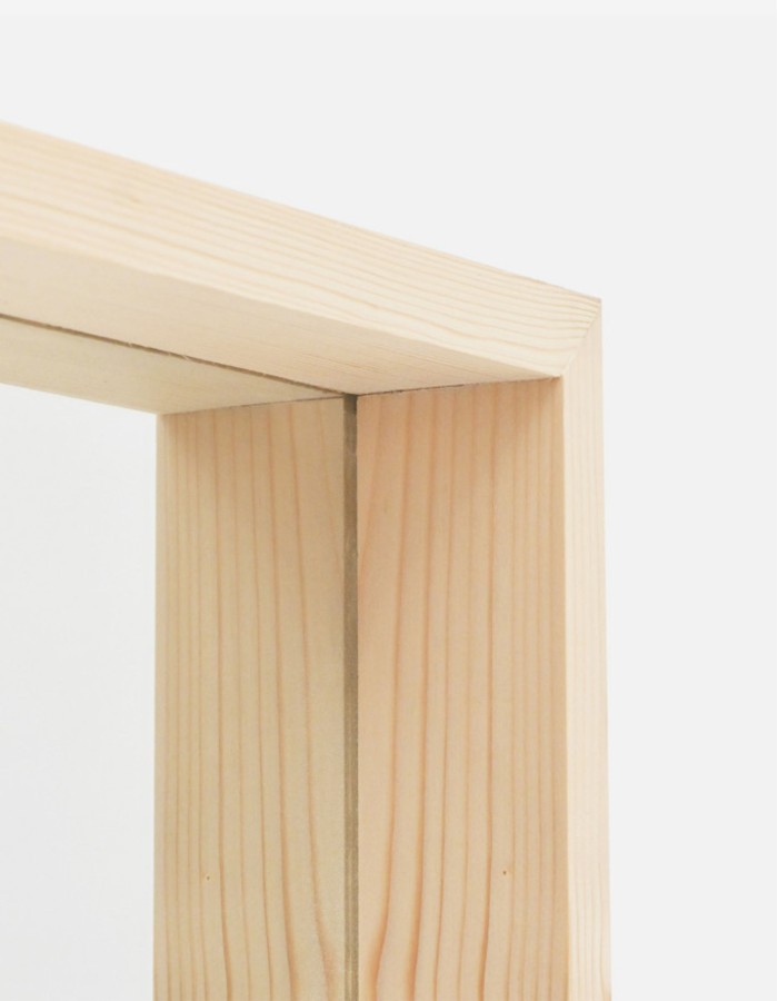 ESPEJO EFECTO MADERA MACIZA TONO NATURAL DE 160X60
