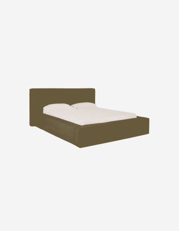 CAMA DESENFUNDABLE DE LINO VERDE PARA COLCHÓN 135X