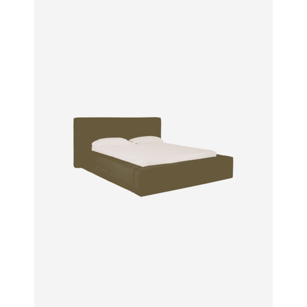 CAMA DESENFUNDABLE DE LINO VERDE PARA COLCHÓN 135X
