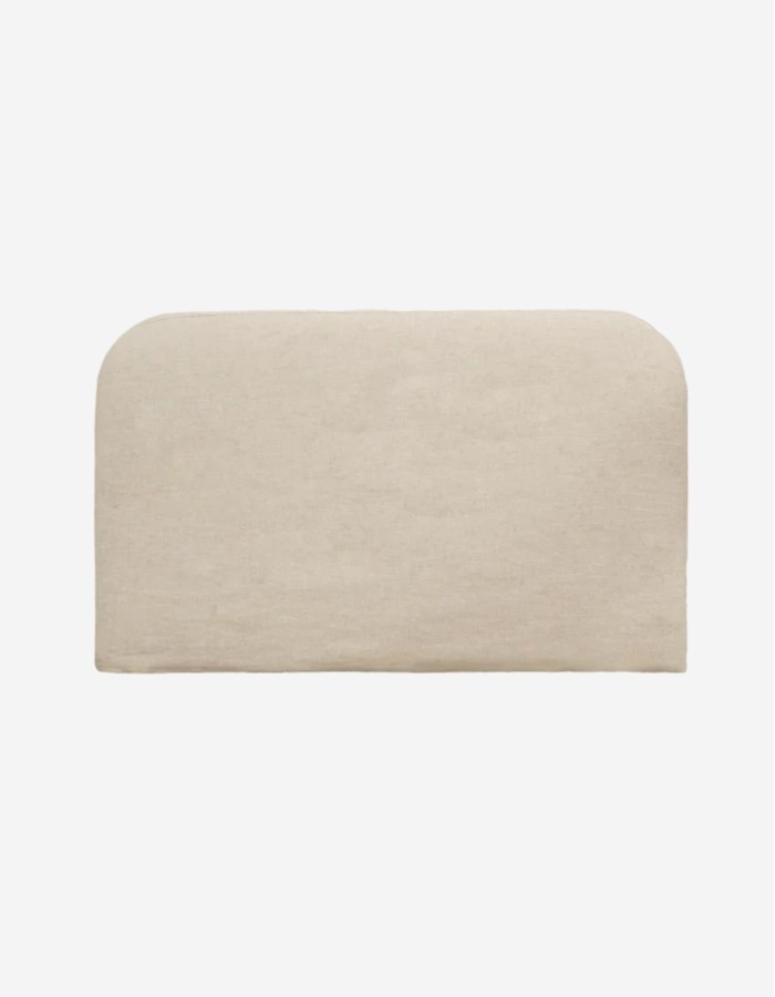 CABECERO TAPIZADO DESENFUNDABLE DE LINO BEIGE DE 1