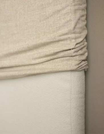 CABECERO TAPIZADO DESENFUNDABLE DE LINO BEIGE DE 1