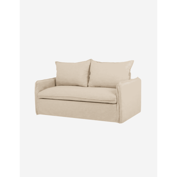 SOFÁ CAMA DE ALGODÓN Y LINO DESENFUNDABLE BEIGE 18