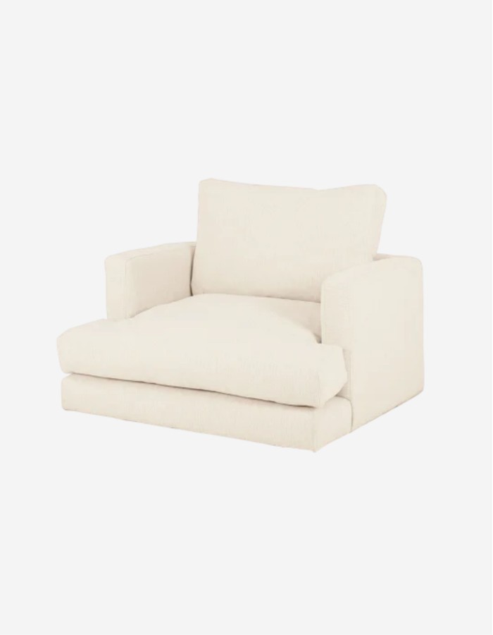 SILLÓN TONO BLANCO ROTO DE 105 CM. 