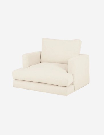 SILLÓN TONO BLANCO ROTO DE 105 CM. 