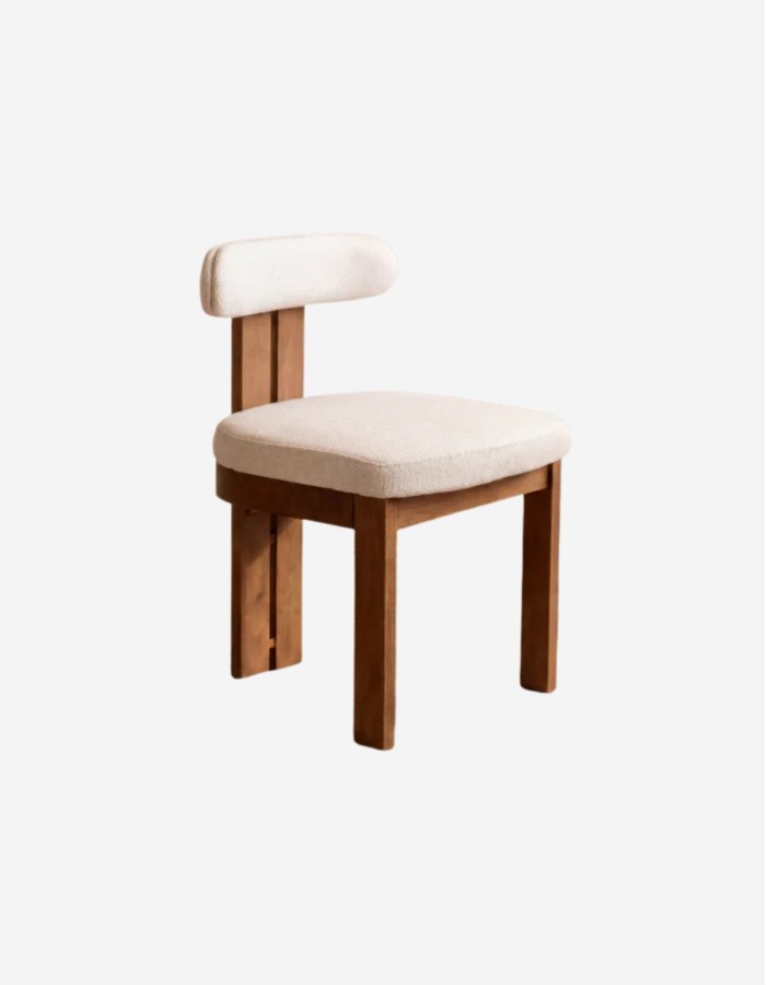 SILLA DE MADERA DE HAYA TAPIZADA EN COLOR BLANCO (