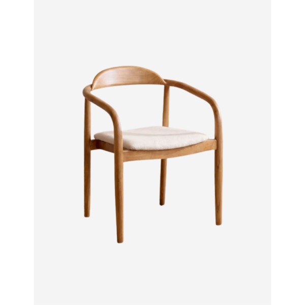 SILLA DE MADERA DE OLMO Y ASIENTO ACOLCHADO COLOR 
