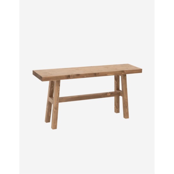 BANQUETA DE MADERA MACIZA EN TONO ROBLE OSCURO DE 