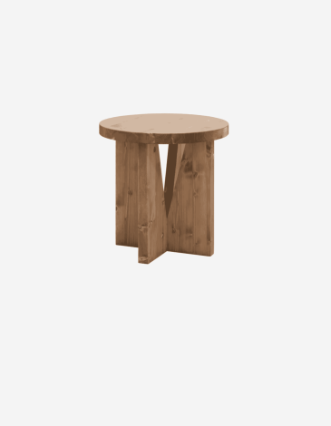 MESITA DE NOCHE DE MADERA MACIZA EN TONO ROBLE OSC