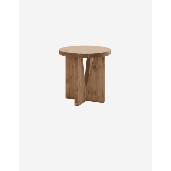 MESITA DE NOCHE DE MADERA MACIZA EN TONO ROBLE OSC