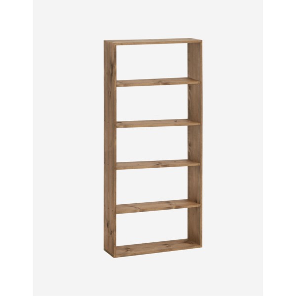 ESTANTERÍA DE MADERA MACIZA TONO ROBLE OSCURO CON 