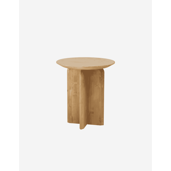 MESA AUXILIAR DE MADERA MACIZA EN TONO ROBLE MEDIO
