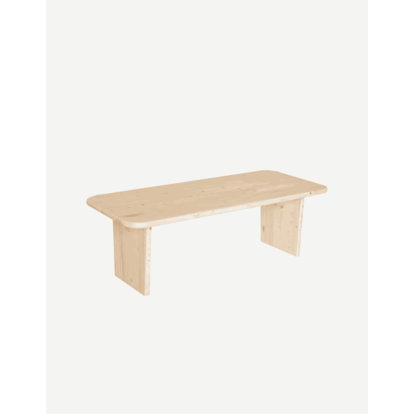 MESA DE CENTRO DE MADERA MACIZA EN TONO NATURAL DE