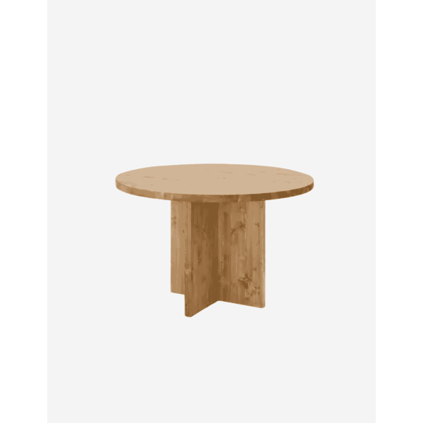 MESA DE COMEDOR REDONDA DE MADERA MACIZA EN TONO R