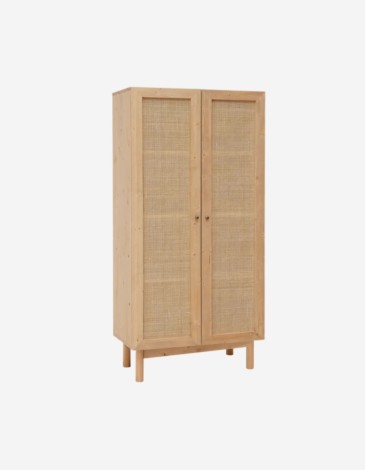 ARMARIO DE MADERA MACIZA Y LINOEN TONO ROBLE MED