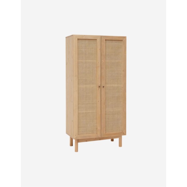ARMARIO DE MADERA MACIZA Y LINOEN TONO ROBLE MED