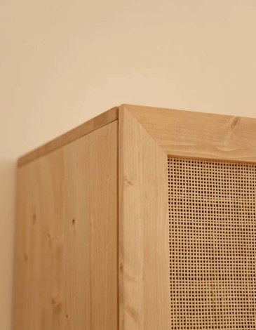 ARMARIO DE MADERA MACIZA Y LINOEN TONO ROBLE MED