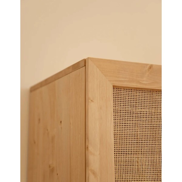 ARMARIO DE MADERA MACIZA Y LINOEN TONO ROBLE MED