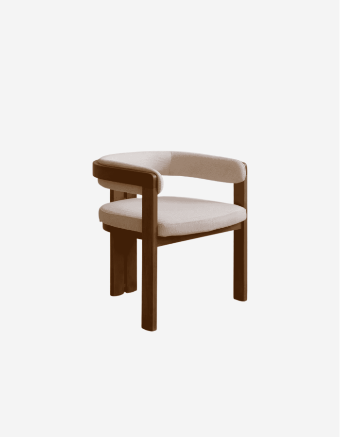 SILLA CON REPOSABRAZOS DE MADERA DE HAYA TAPIZADA 