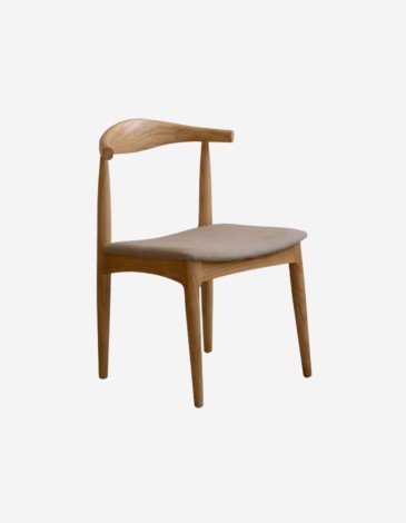 SILLA DE MADERA DE OLMO TONO NATURAL Y ASIENTO COL