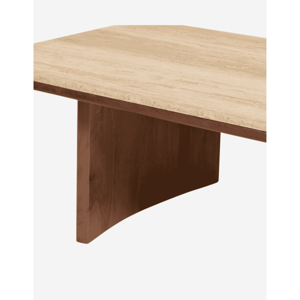 MESA BAJA DE MADERA TRAVERTINO 120X70CM