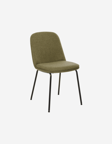 SILLA NEORA CON TELA EN TONO CEDRO