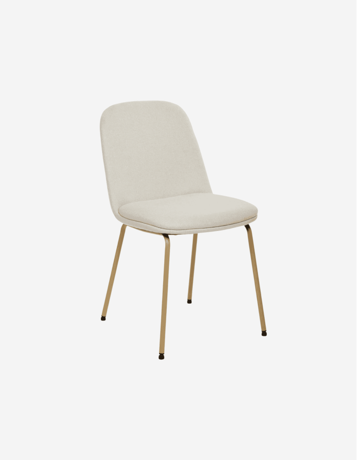 SILLA NEORA CON TELA EN TONO MARFIL