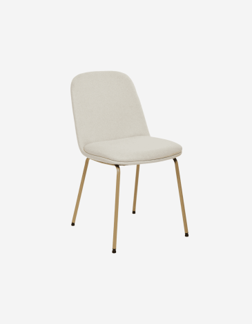 SILLA NEORA CON TELA EN TONO MARFIL