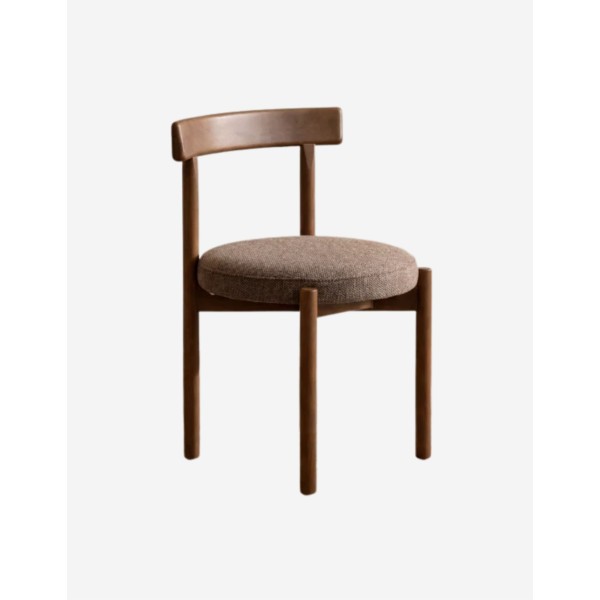 SILLA DE MADERA DE HAYA CON ASIENTO TAPIZADO EN CO