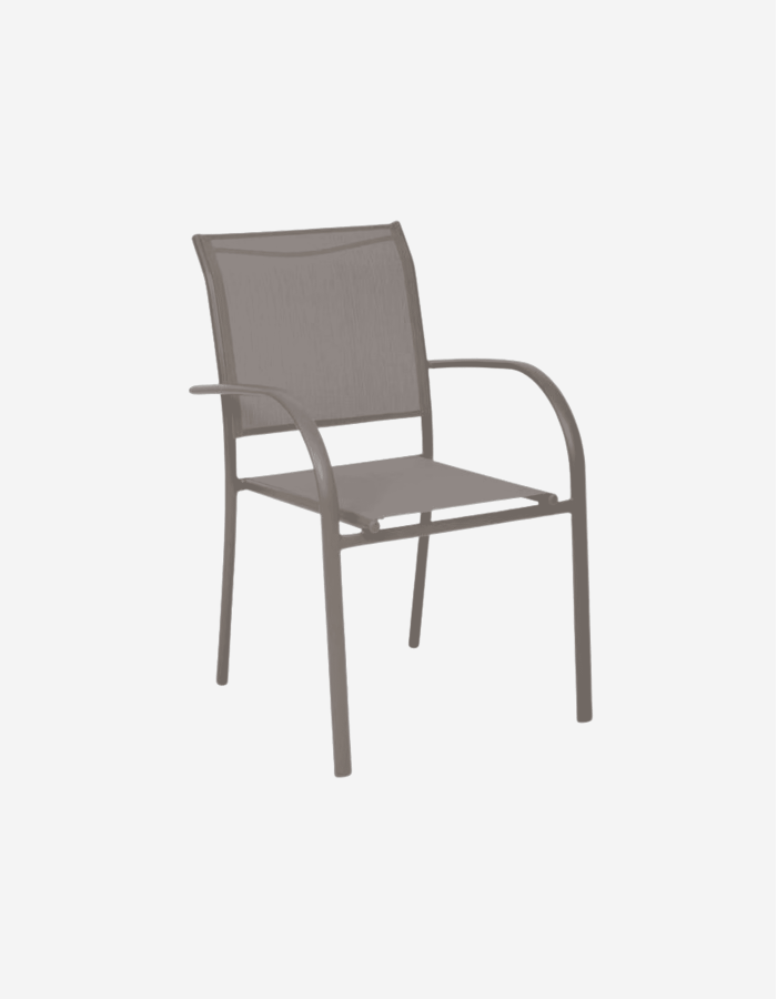 SILLA COMEDOR APILABLE PIAZZA ALUMINIO AVELLANA CA