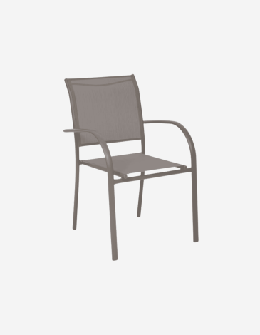 SILLA COMEDOR APILABLE PIAZZA ALUMINIO AVELLANA CA
