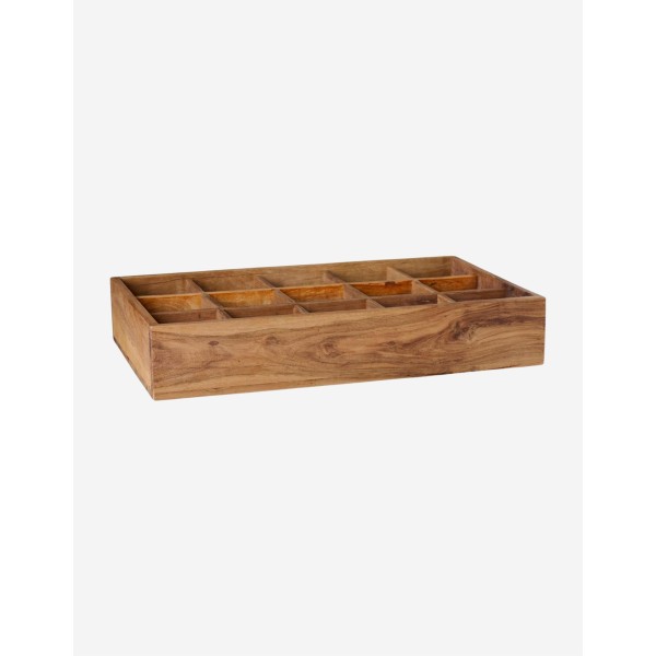 CAJA DE MADERA C/15 COMPARTIMENTOS 35X10X56,5 CM