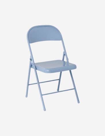 SILLA PLEGABLE DE METAL AZUL CLARO