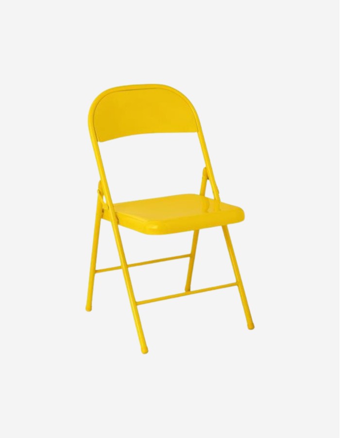 SILLA PLEGABLE DE METAL AMARILLA