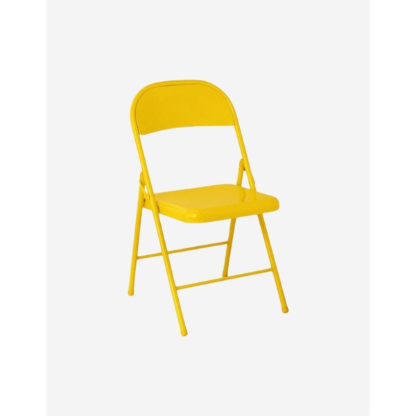 SILLA PLEGABLE DE METAL AMARILLA