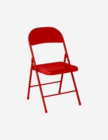 SILLA PLEGABLE DE METAL ROJO
