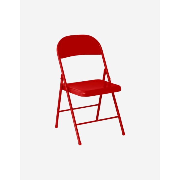 SILLA PLEGABLE DE METAL ROJO