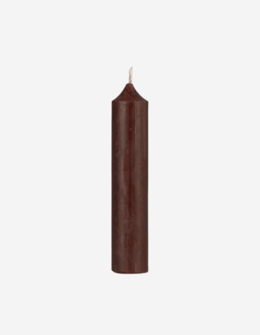 VELA DE MESA CORTA CHOCOLATE C/ACABADO RUSTICO