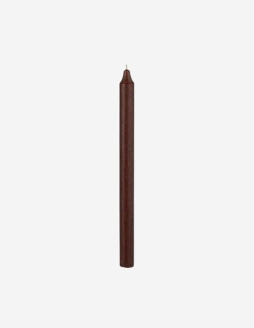 VELA DE MESA LARGA CHOCOLATE C/ ACABO RÚSTICO