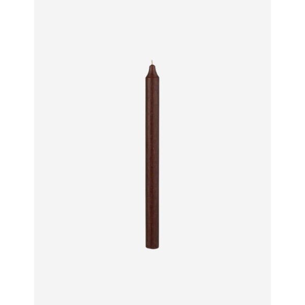 VELA DE MESA LARGA CHOCOLATE C/ ACABO RÚSTICO