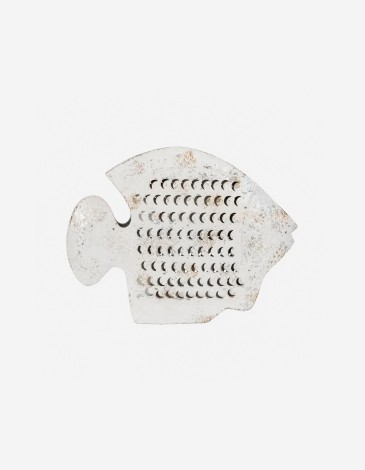 FIGURA PEZ BLANCO ROZADO METAL 48.5X5X40 CM
