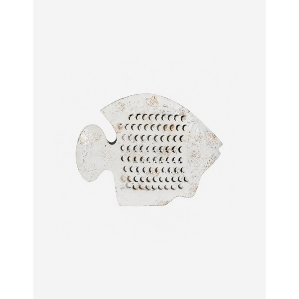 FIGURA PEZ BLANCO ROZADO METAL 48.5X5X40 CM
