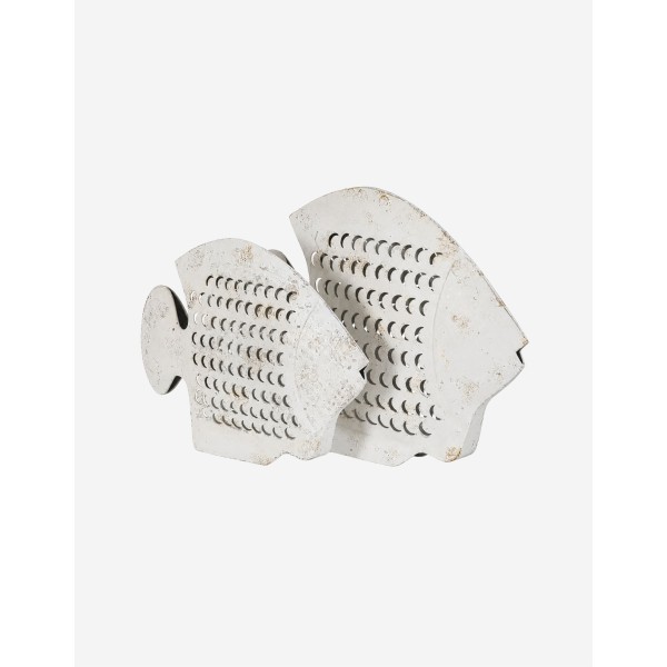 FIGURA PEZ BLANCO ROZADO METAL 48.5X5X40 CM